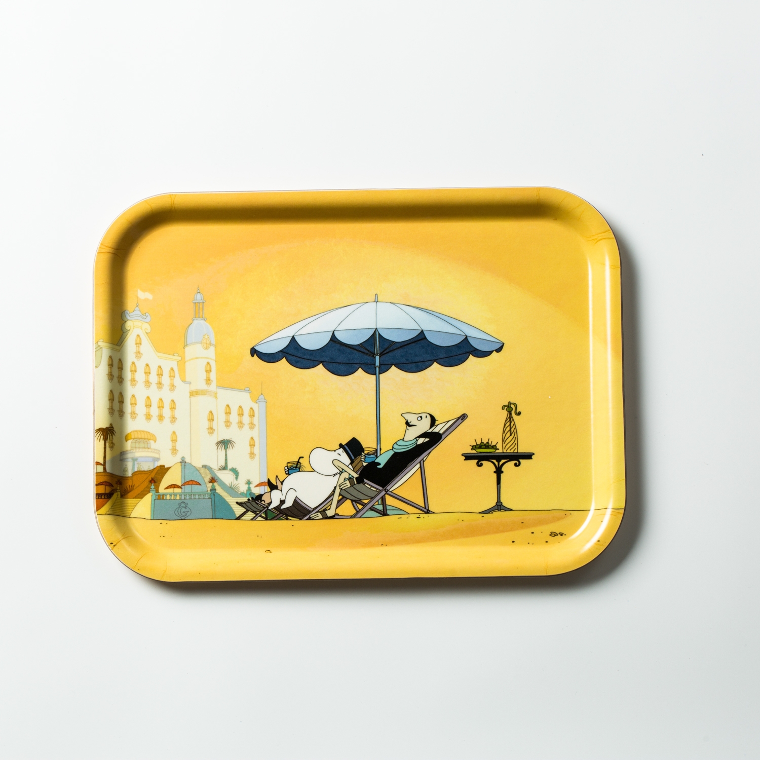 瑞典进口托盘-Opto Design姆明系列木质托盘，日光浴姆明