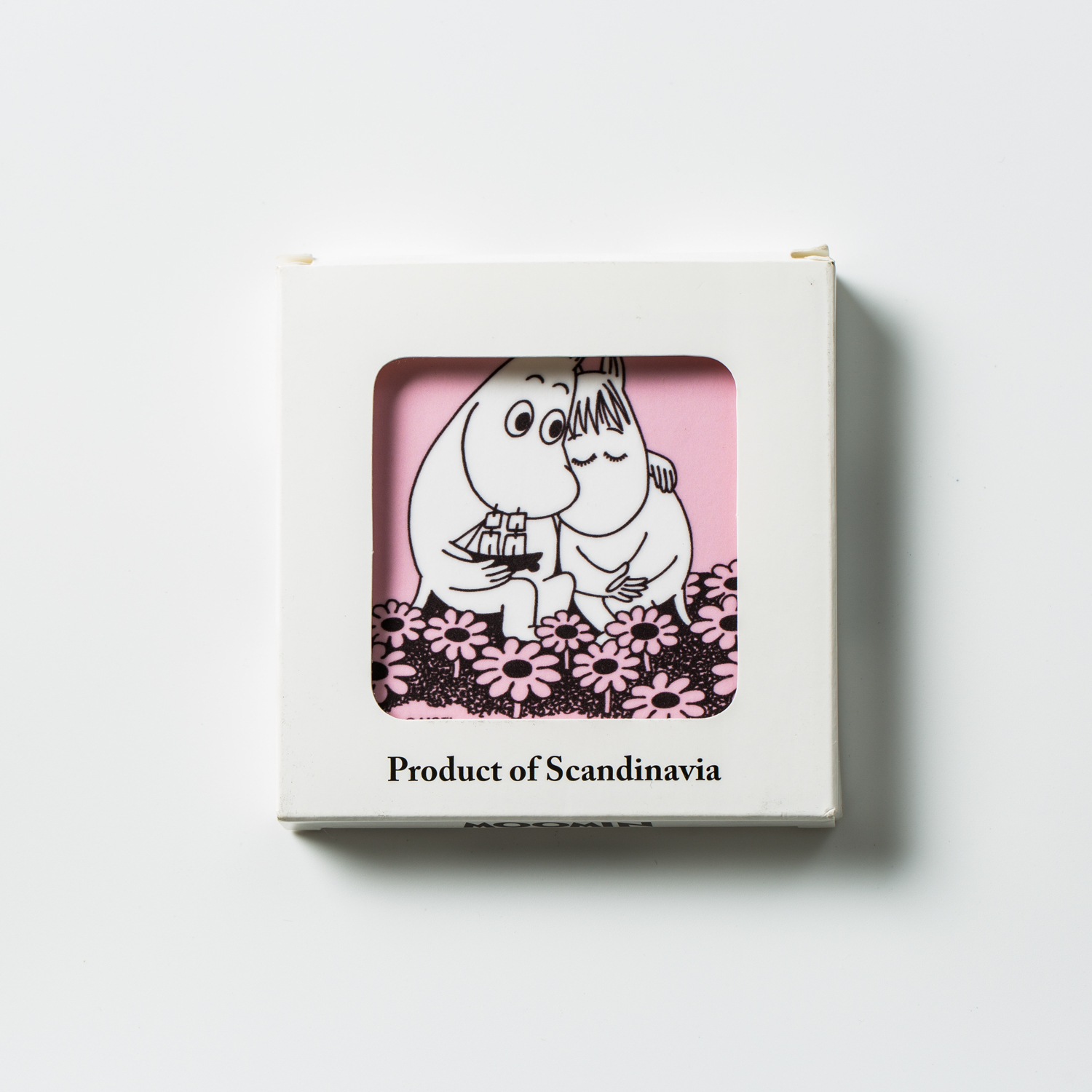 瑞典进口环保杯垫-Opto Design姆明系列桦木杯垫4只盒装版，姆明罗曼史