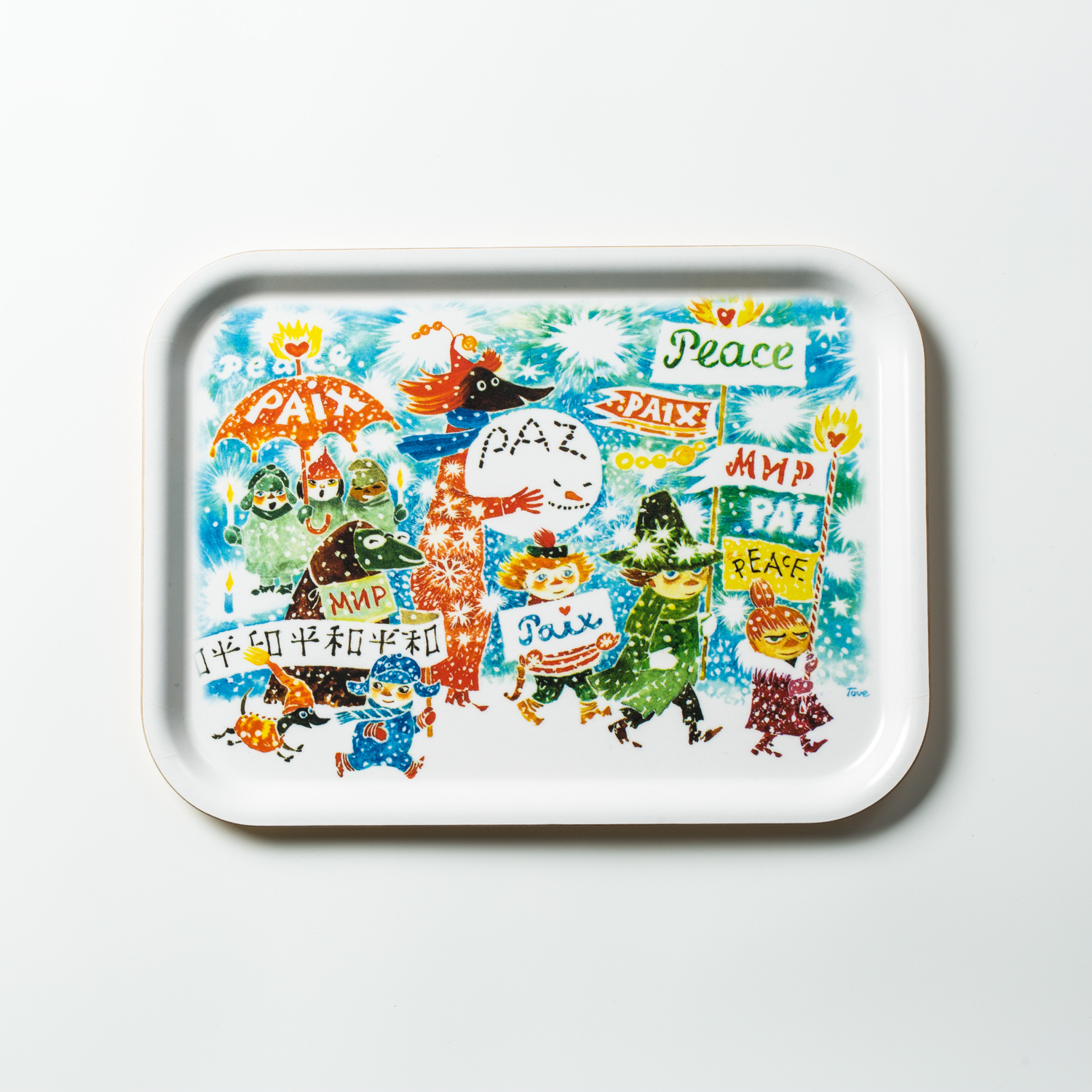 瑞典进口个性托盘-Opto Design姆明系列木质托盘，和平