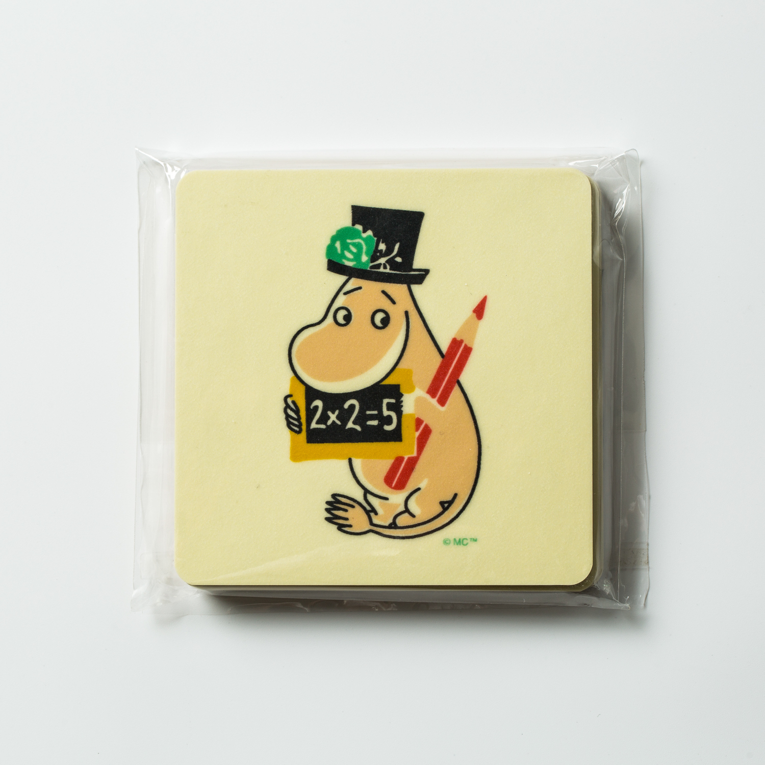 瑞典进口手工制作杯垫-Opto Design姆明系列桦木杯垫4只袋装版，50周年纪念