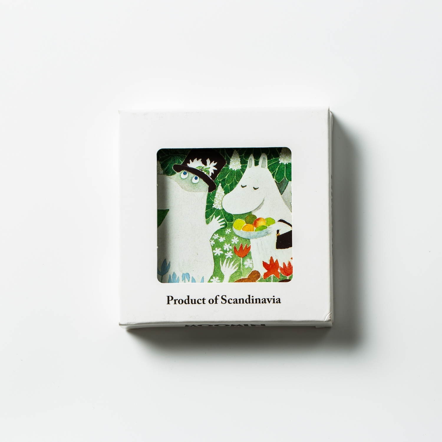 瑞典进口手工杯垫-Opto Design姆明系列桦木杯垫4只盒装版，姆明在囧途