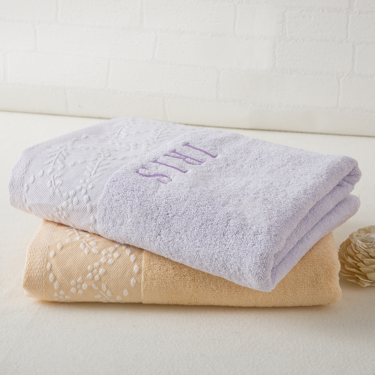 韩国进口洗浴浴巾-IRIS雪花系列纯棉浴巾