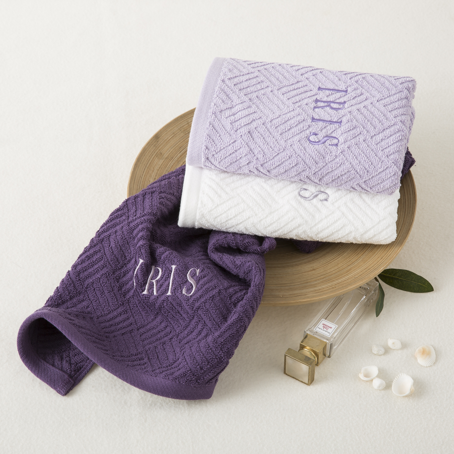 韩国进口创意毛巾-IRIS方格纹系列纯棉毛巾