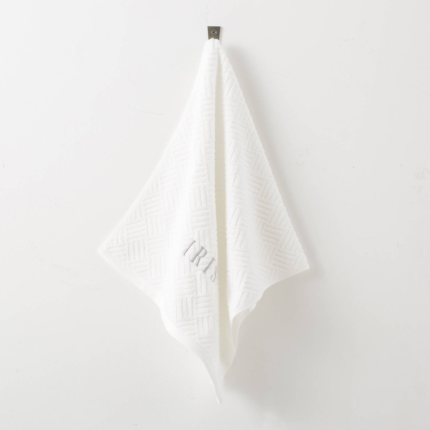 韩国进口白色毛巾-IRIS方格纹系列纯棉毛巾