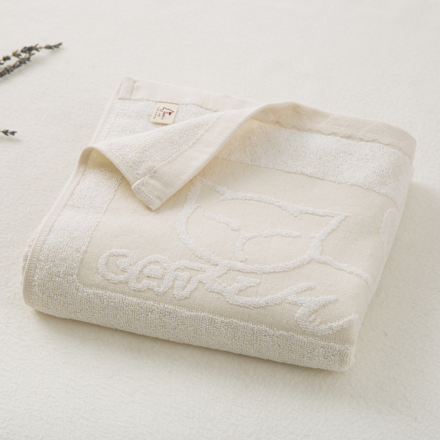 韩国原产namo's木质纤维方浴巾毛巾猫咪