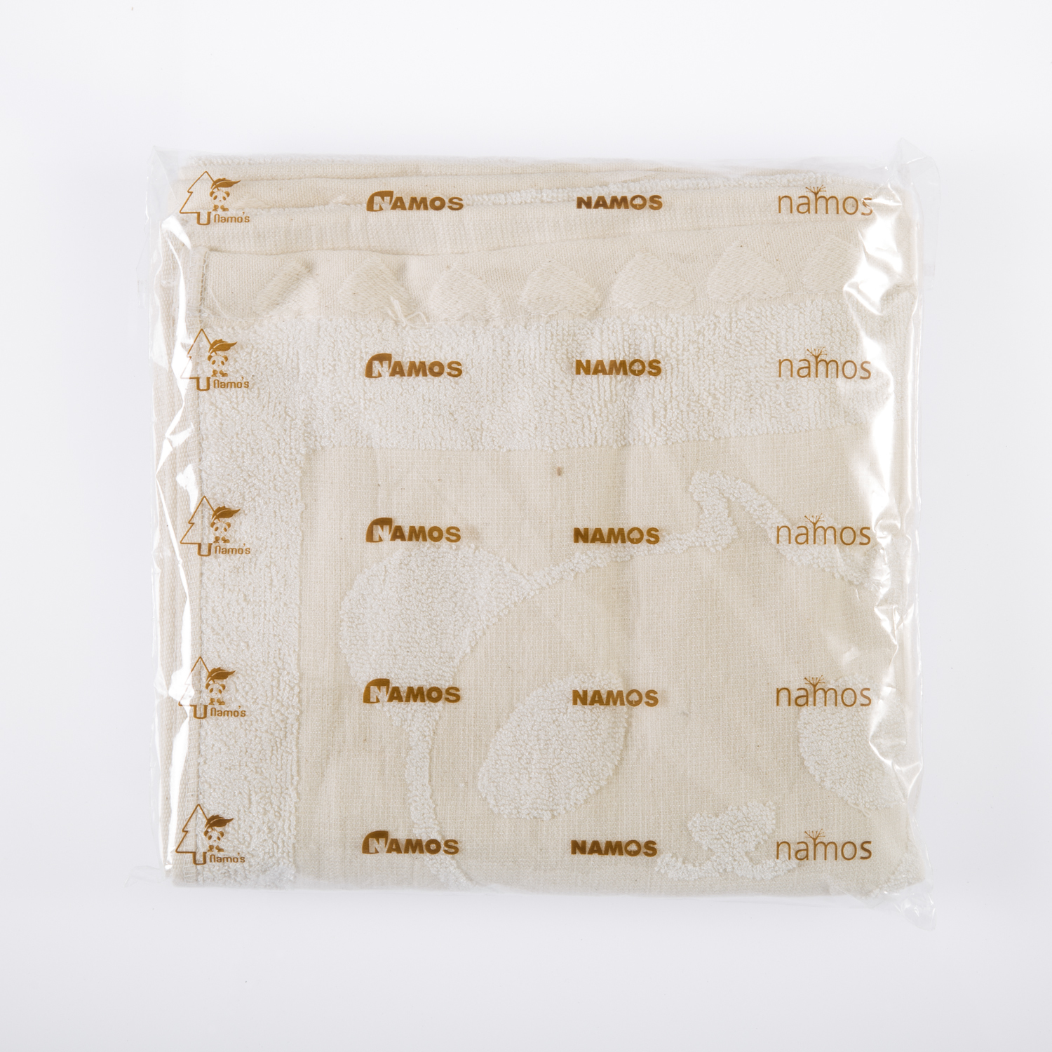 韩国进口毛巾浴巾-NAMOS纯天然木质纤维方浴巾熊猫