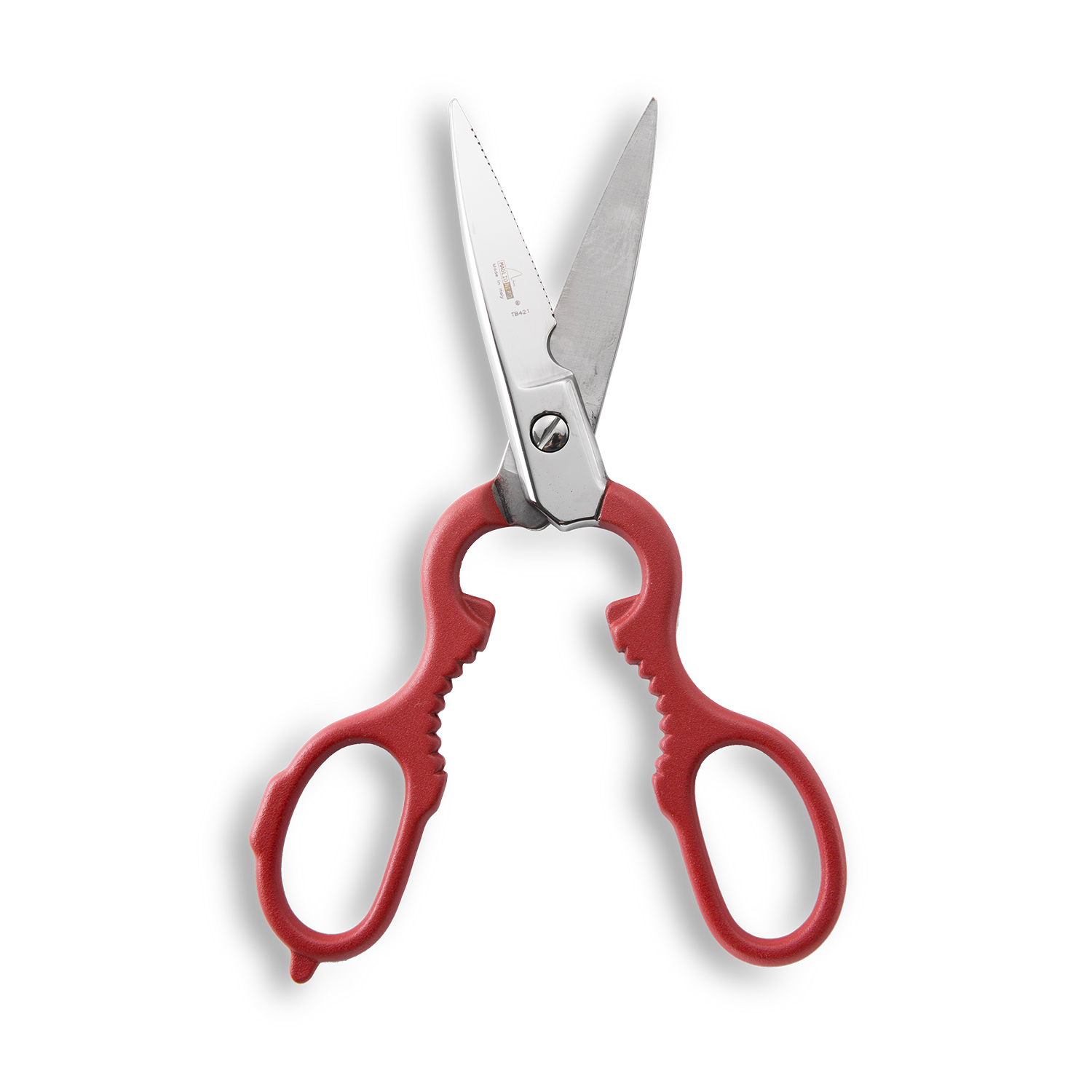 意大利进口厨房多功能剪刀-Maglio Nero红色镀漆柄厨房剪