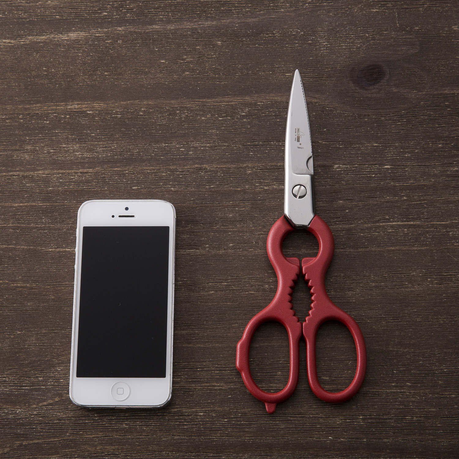 意大利进口厨房多功能剪刀-Maglio Nero红色镀漆柄厨房剪