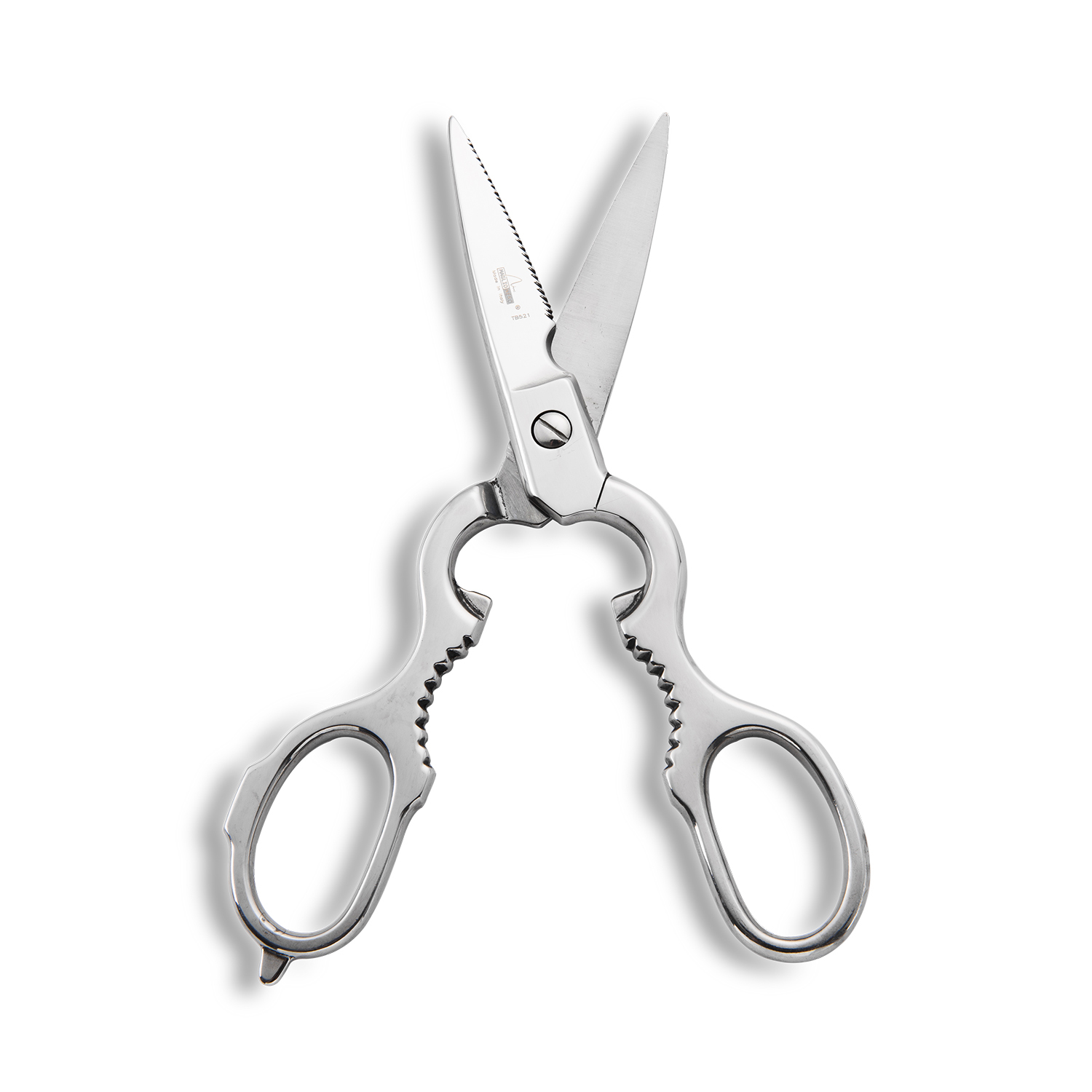 意大利进口厨房专用剪刀-Maglio Nero银色抛光柄厨房剪