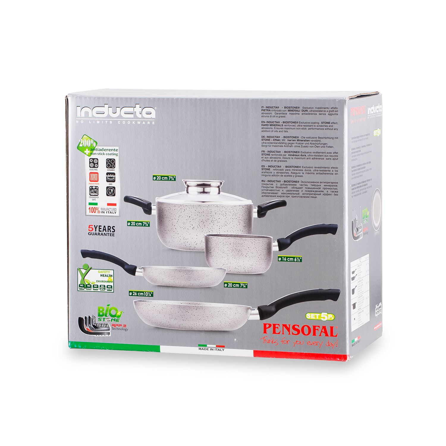 意大利进口家用厨具套装-pensofalINDUCTA经典厨具五件套礼盒
