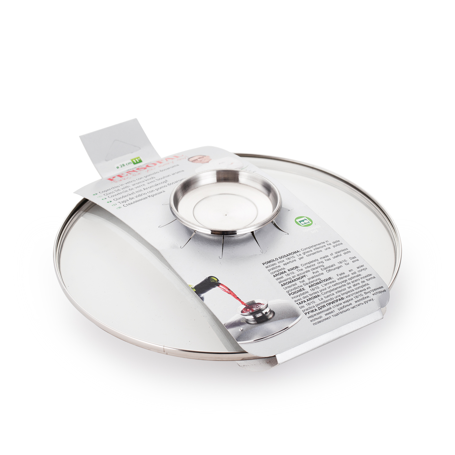 意大利进口玻璃锅盖-pensofa不锈钢包边隔热防烫玻璃锅盖