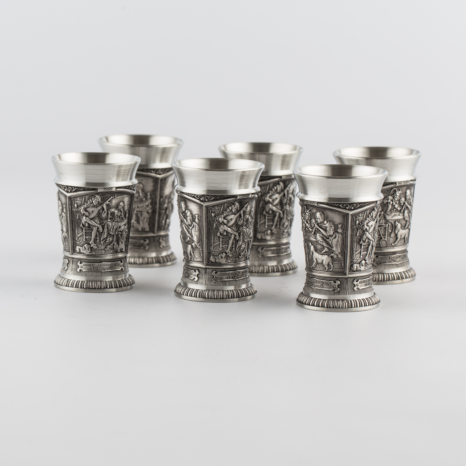 奥地利原产ARTINA锡制烈酒杯工艺酒杯酒具套装6只 奥地利原产ARTINA锡制烈酒杯工艺酒杯酒具套装6只