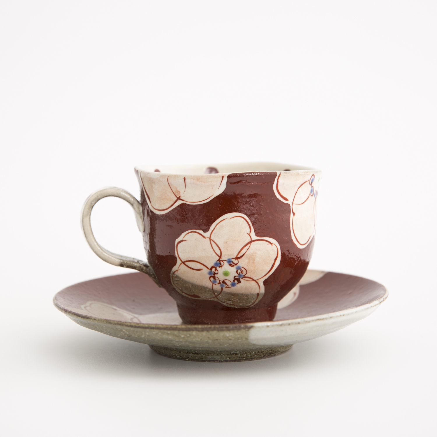 日本进口定制咖啡杯-虚空藏窑浪漫樱花系列九谷烧手工咖啡杯