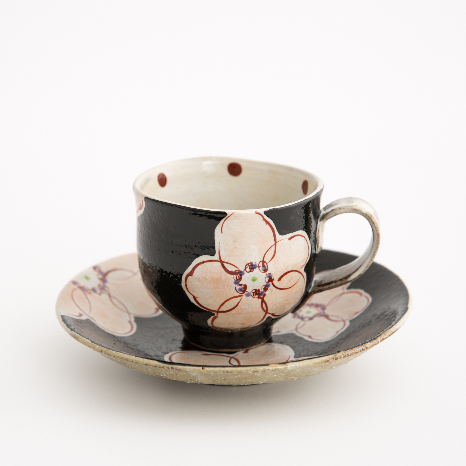 日本进口礼品咖啡杯-虚空藏窑浪漫樱花系列九谷烧手工咖啡杯 - 礼品咖啡杯