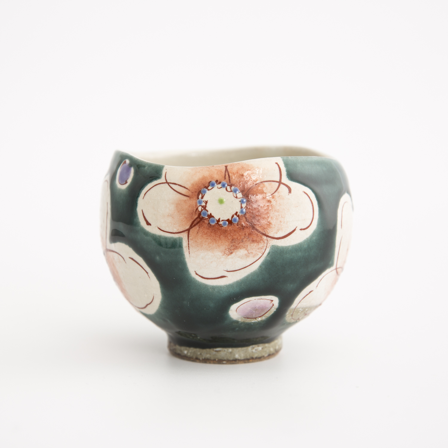 日本进口创意手工杯-虚空藏窑URARA花语系列九谷烧手工杯