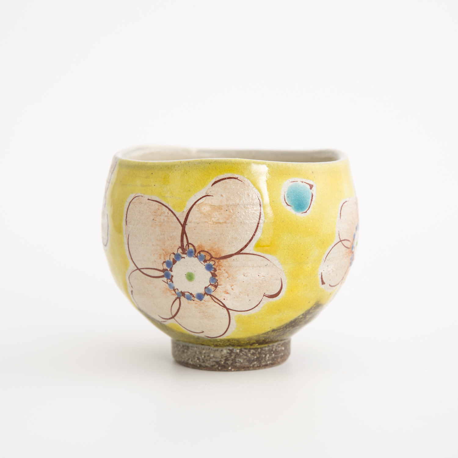 日本进口手工创意杯-虚空藏窑URARA花语系列九谷烧手工杯