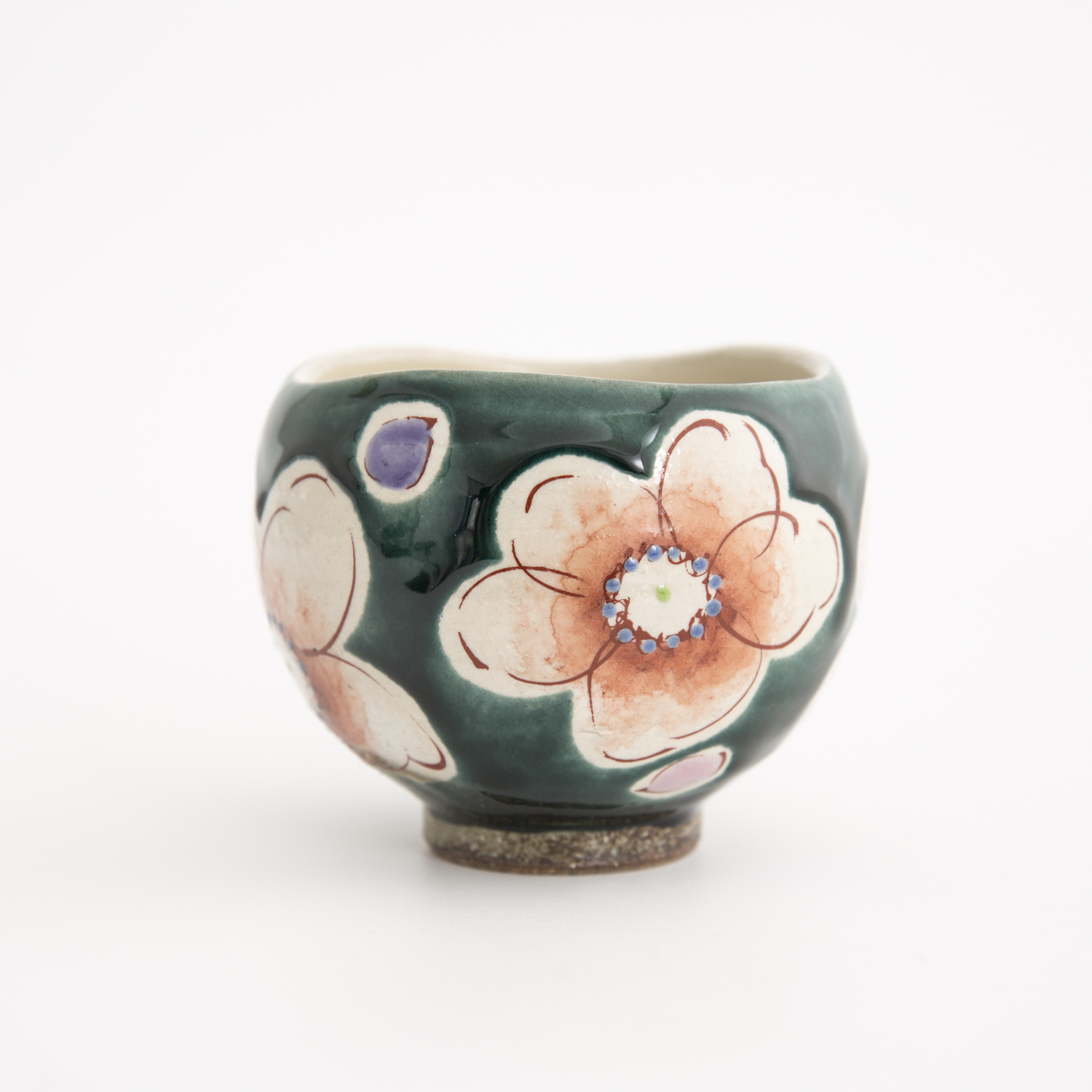 日本进口创意手工杯-虚空藏窑URARA花语系列九谷烧手工杯