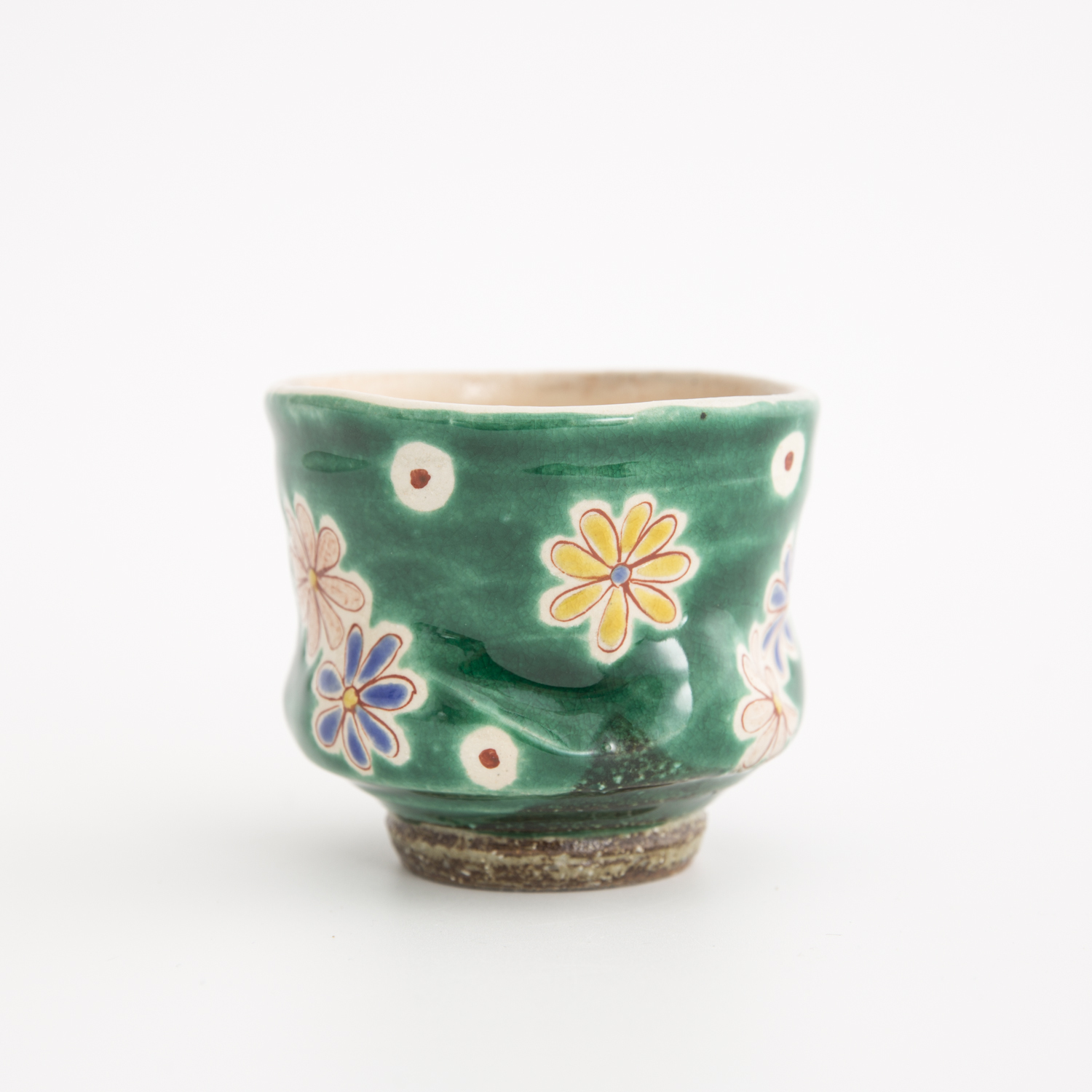 日本进口九谷瓷器-虚空藏窑雏菊系列九谷烧煎茶杯子