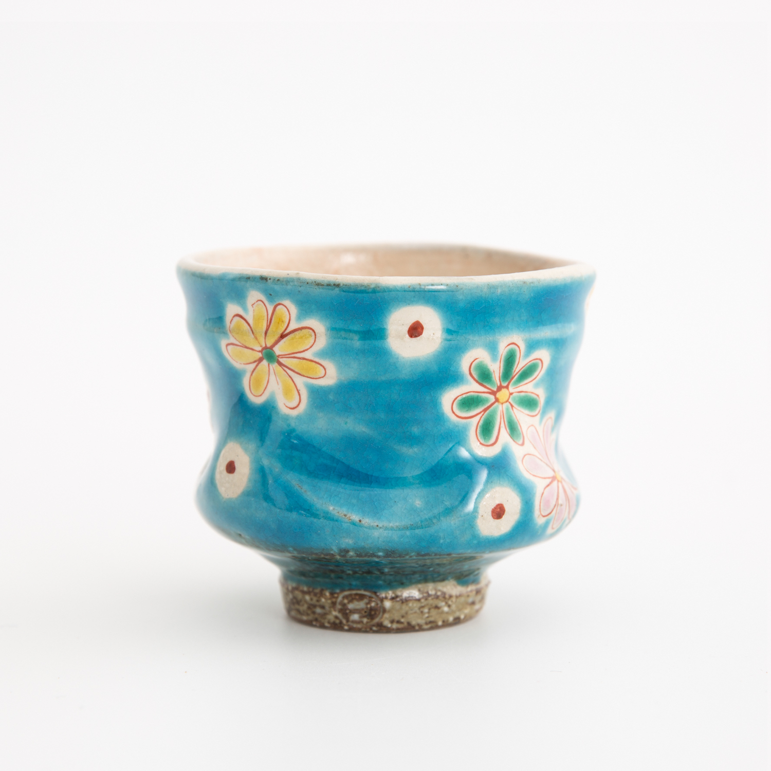 进口日本九谷烧-虚空藏窑雏菊系列九谷烧煎茶杯子