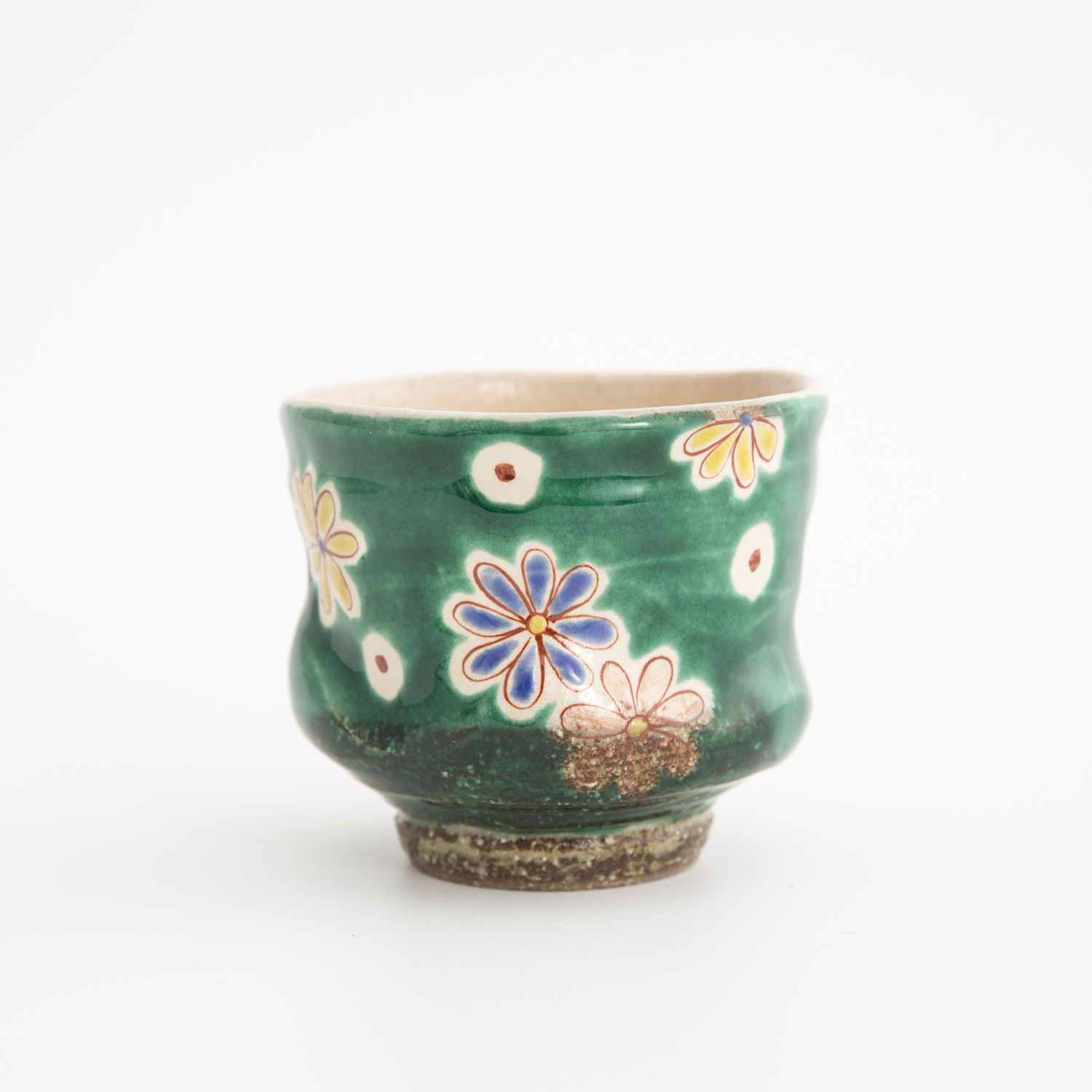 日本进口九谷瓷器-虚空藏窑雏菊系列九谷烧煎茶杯子