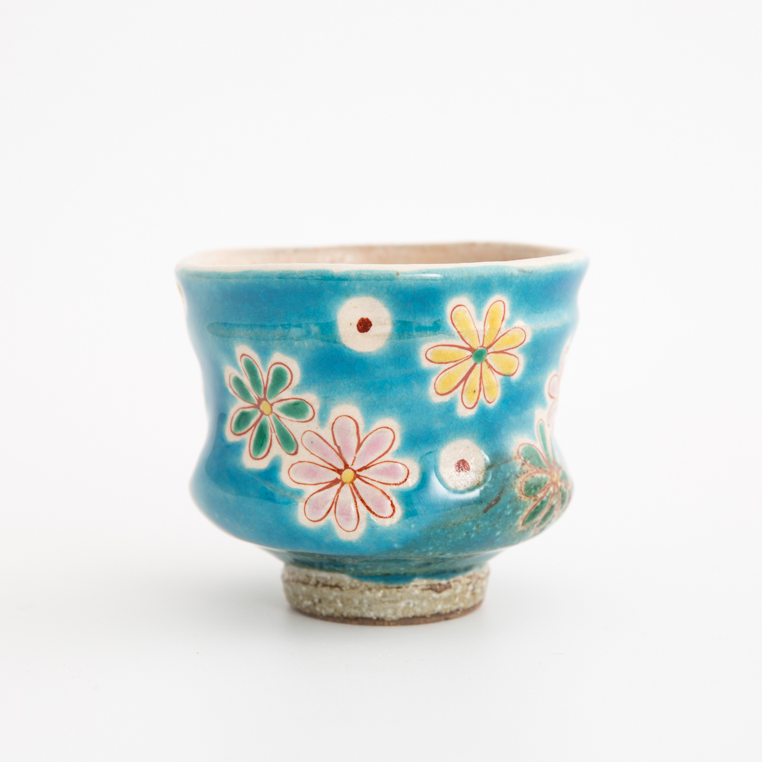 进口日本九谷烧-虚空藏窑雏菊系列九谷烧煎茶杯子