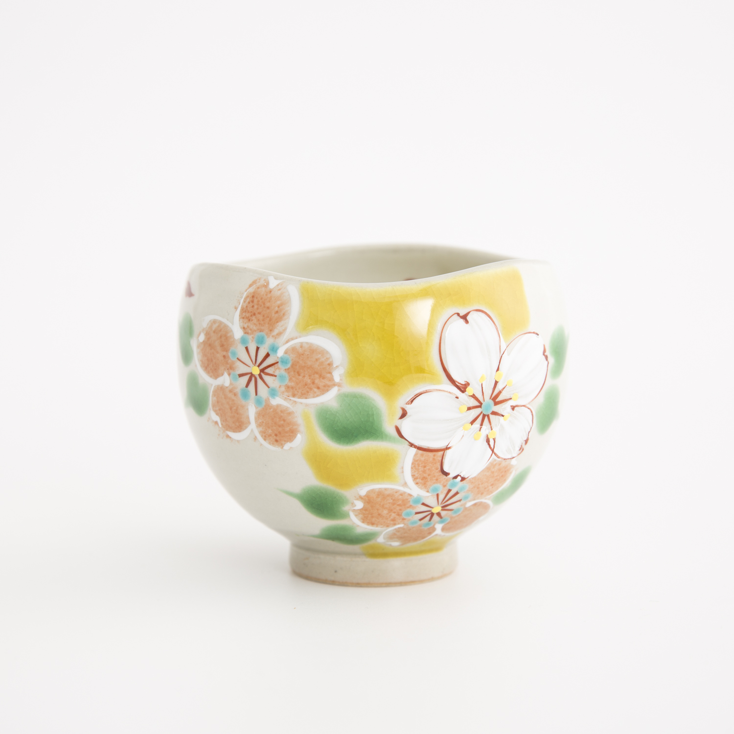 日本进口纯手工茶杯-虚空藏窑旭日樱花系列九谷烧手工杯