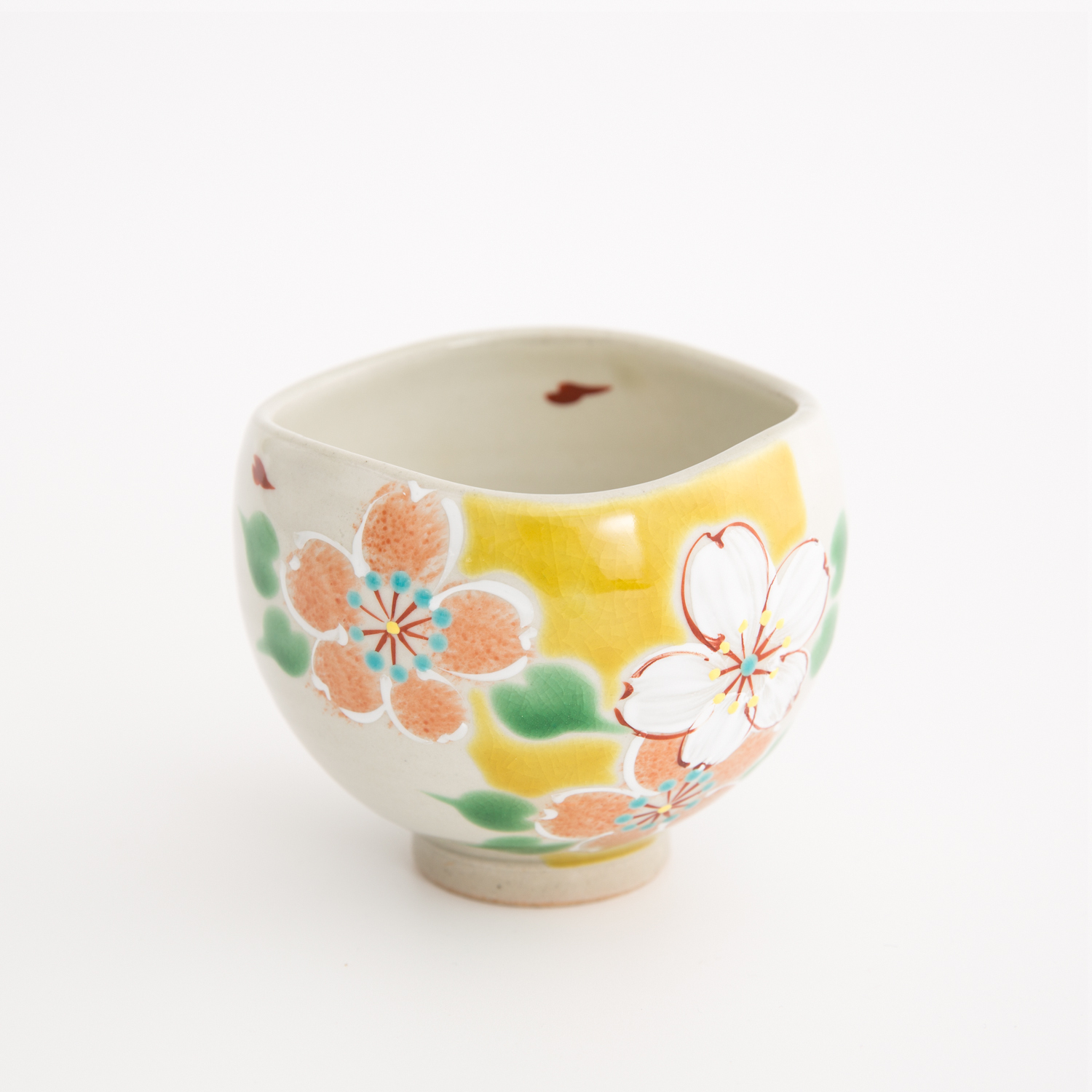 日本进口纯手工茶杯-虚空藏窑旭日樱花系列九谷烧手工杯 - 纯手工茶杯