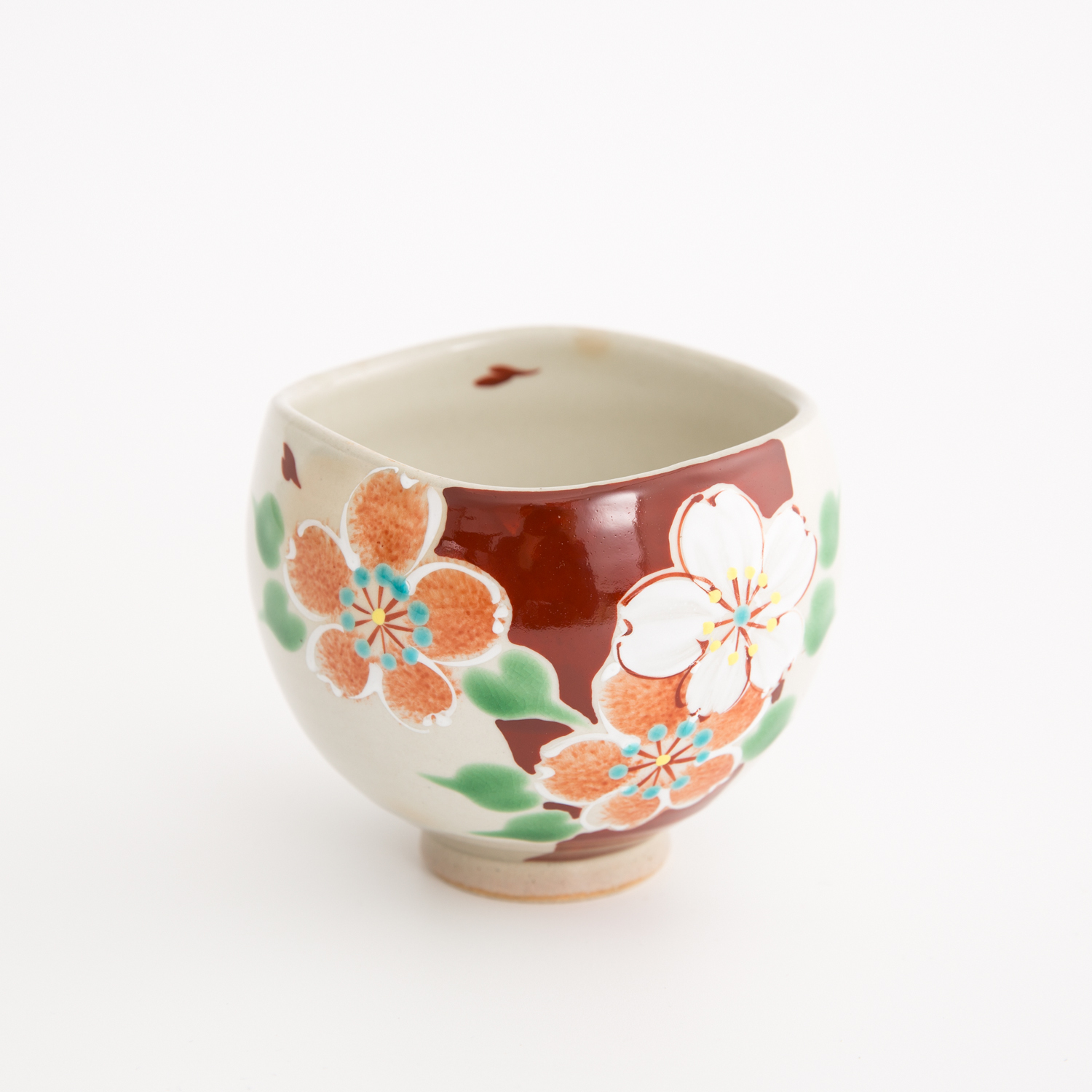 日本进口手工陶瓷杯-虚空藏窑旭日樱花系列九谷烧手工杯 - 手工陶瓷杯