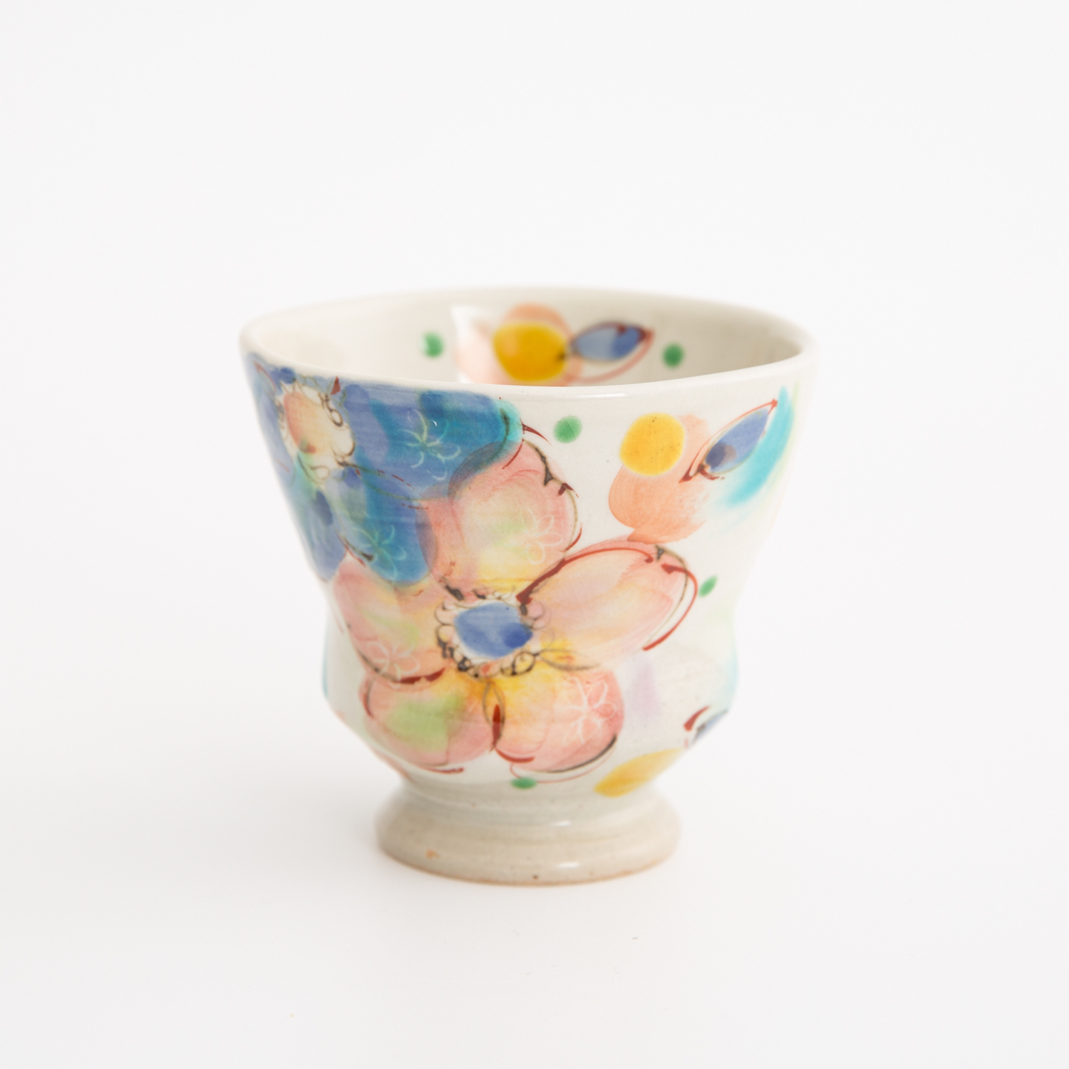 日本进口手工宽口杯-虚空藏窑风之舞语系列九谷烧手工宽口杯 - 手工宽口杯