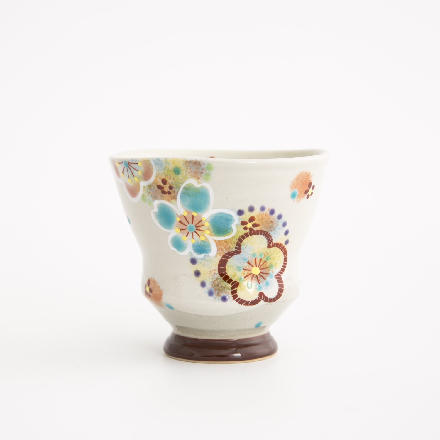 日本进口高级茶杯-虚空藏窑花之小巷系列九谷烧手工宽口杯