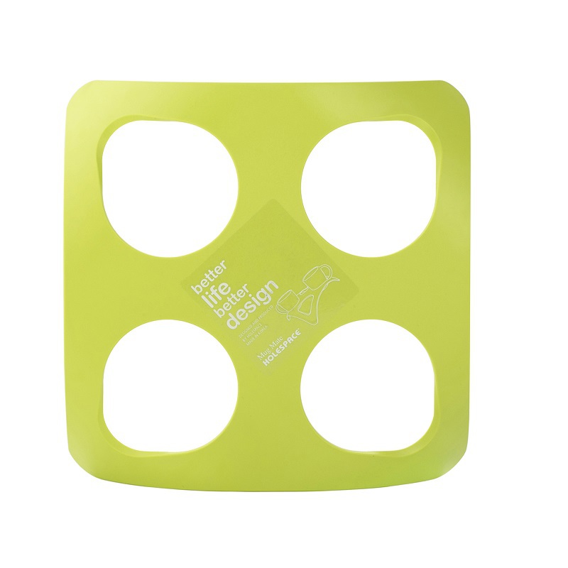 韩国进口杯子架-HOLESPACE“杯子伴侣”四孔水杯架绿色1个装 - 杯子架