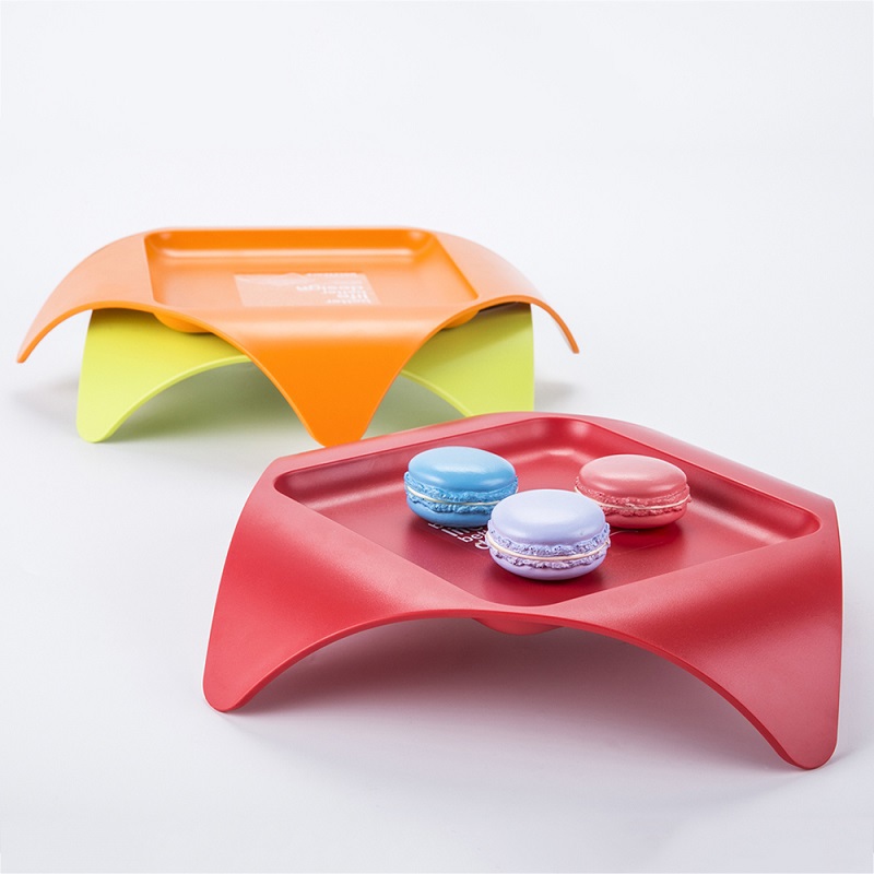 韩国进口塑料零食盘-HOLESPACE“食物伴侣”系列零食托盘绿色1个装