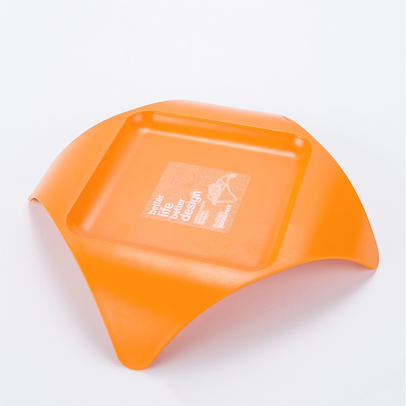 韩国进口零食托盘-HOLESPACE“食物伴侣”系列零食托盘橙色1个装