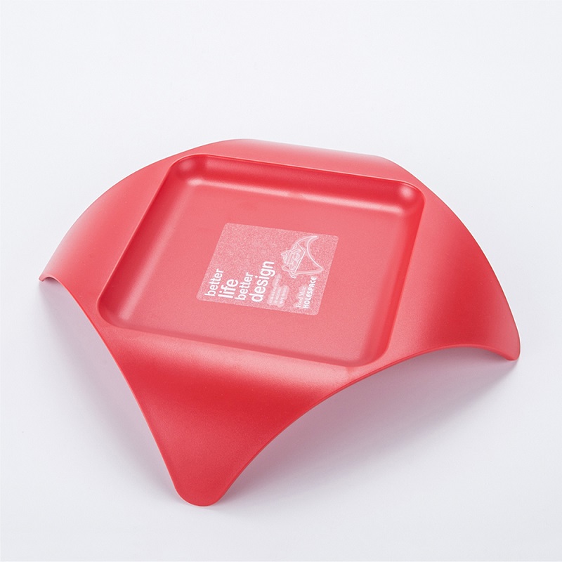 韩国进口食品零食盘-HOLESPACE“食物伴侣”系列零食托盘红色1个装 - 食品零食盘