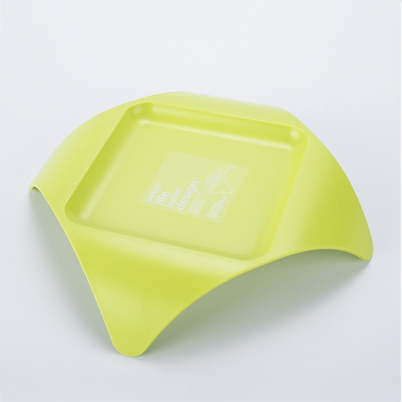 韩国进口塑料零食盘-HOLESPACE“食物伴侣”系列零食托盘绿色1个装