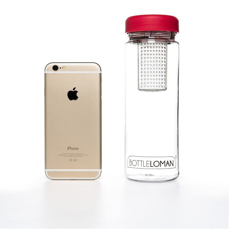 韩国进口聚脂泡水杯-Bottle Loman 300ML环保聚脂绿茶泡水杯粉红盖1个