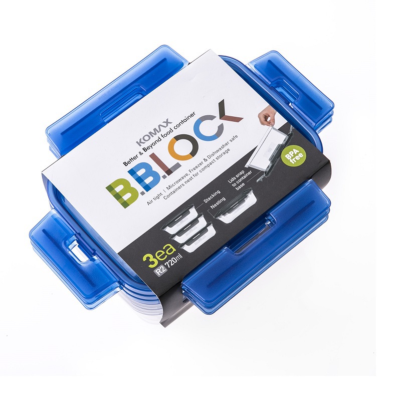 韩国进口收纳保鲜盒-韩国Komax BB LOCK blue(720ml)长方形保鲜盒 3块蓝盖 - 收纳保鲜盒 韩国进口收纳保鲜盒-韩国Komax BB LOCK blue(720ml)长方形保鲜盒 3块蓝盖 - 收纳保鲜盒