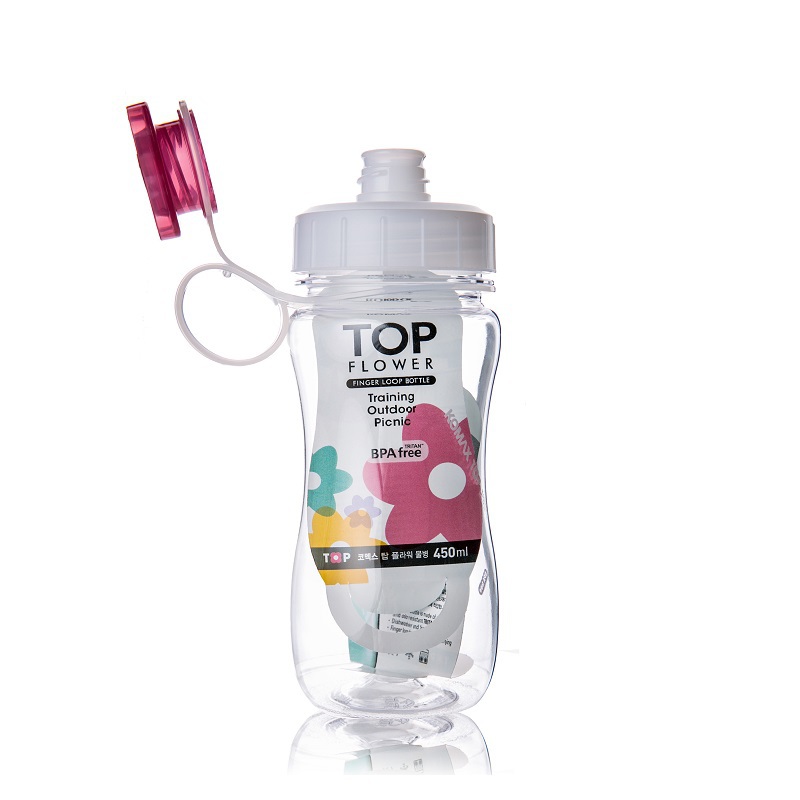 韩国进口户外水杯-韩国Komax TOP Flower bottle 450ml水杯透明
