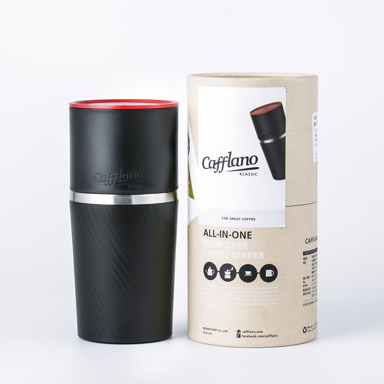 韩国进口多用咖啡机-CAFFLANO 4合1多用咖啡机(磨,制,冲,调)黑色1个装