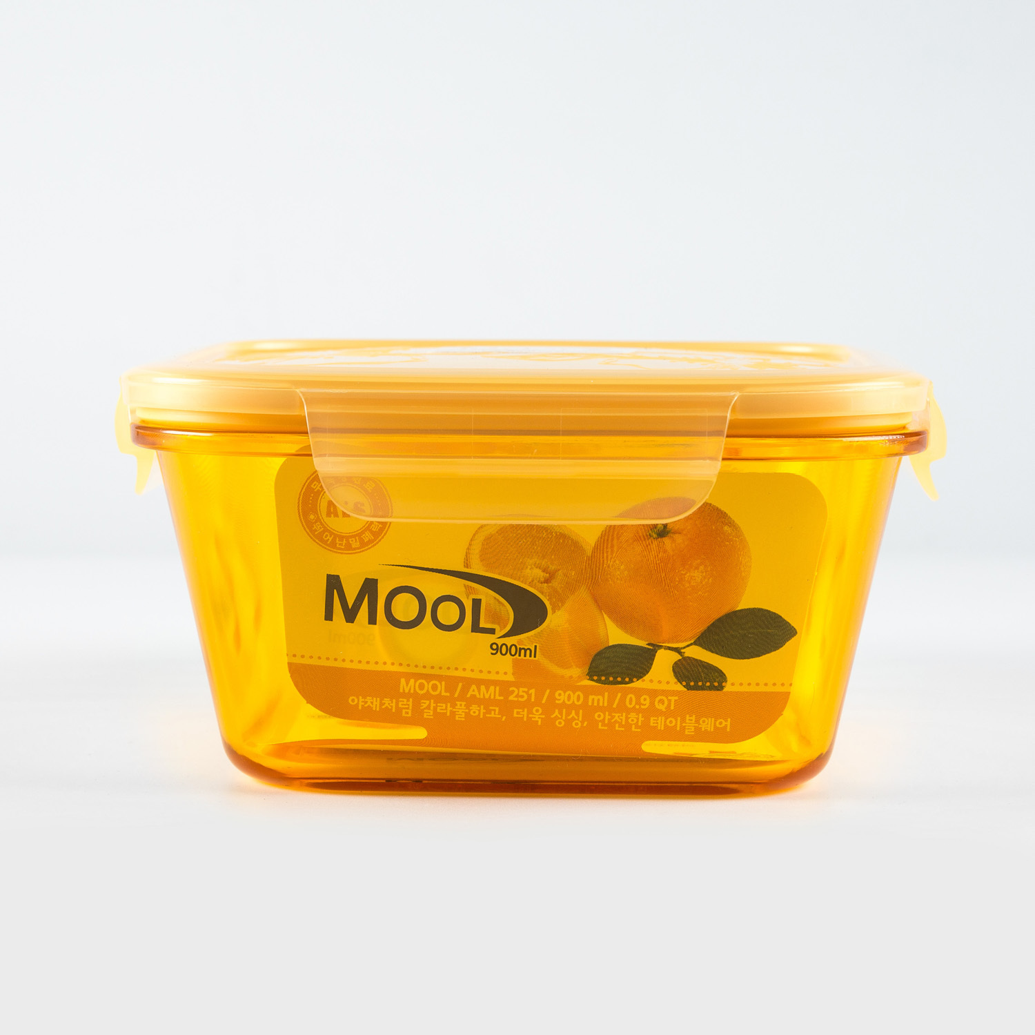 韩国进口AS树脂保鲜盒-ALS品牌AS树脂食物保鲜盒900ML黄色1个装