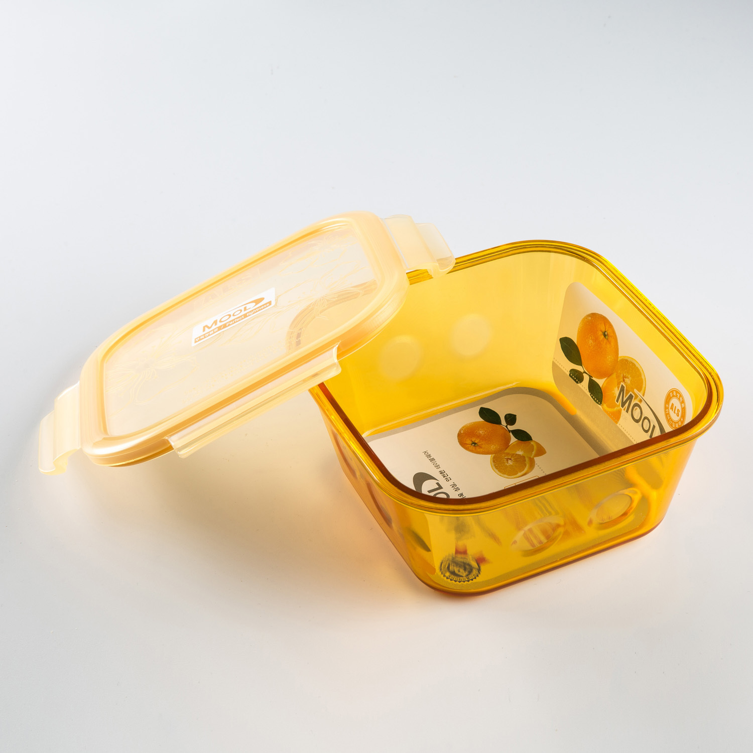 韩国进口AS树脂保鲜盒-ALS品牌AS树脂食物保鲜盒900ML黄色1个装