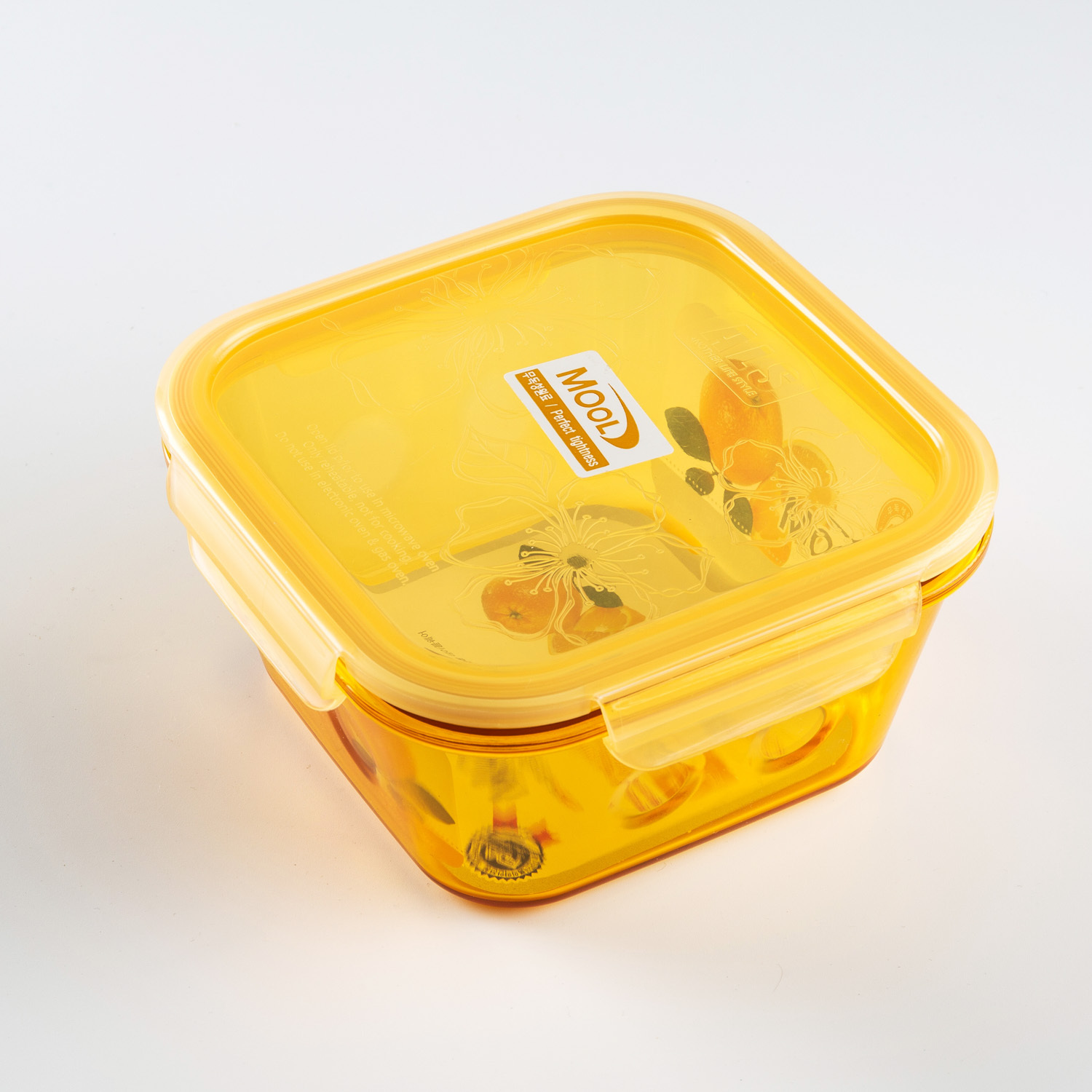 韩国进口AS树脂保鲜盒-ALS品牌AS树脂食物保鲜盒900ML黄色1个装 韩国进口AS树脂保鲜盒-ALS品牌AS树脂食物保鲜盒900ML黄色1个装