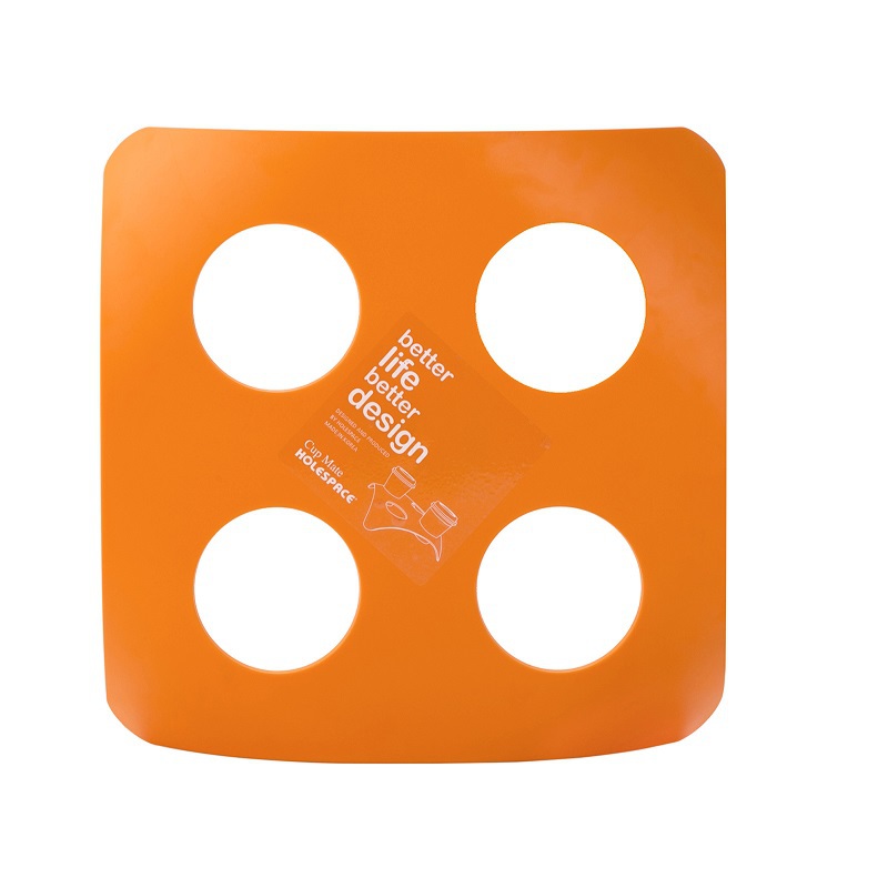 韩国进口水杯架-HOLESPACE“杯子伴侣”四孔水杯架橙色1个装 - 水杯架