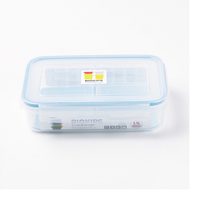 韩国进口四边扣保鲜盒-Komax BIOKIPS RD4(1100ml)长方形保鲜盒