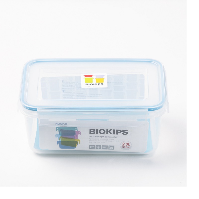 韩国进口四面扣保鲜盒-Komax BIOKIPS R40(2000ml)长方形保鲜盒