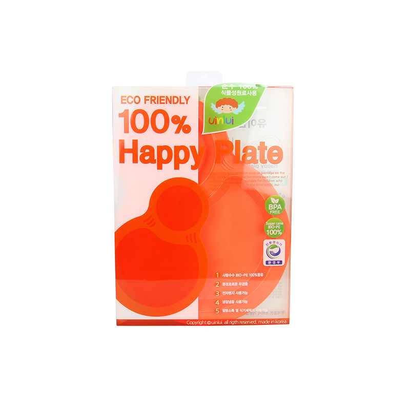 韩国进口婴儿餐具碗-uinlui天然甘蔗制成儿童餐具双格欢乐餐盘