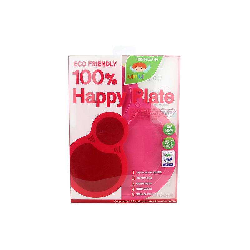韩国进口儿童餐具进口-uinlui天然甘蔗制成儿童餐具双格欢乐餐盘
