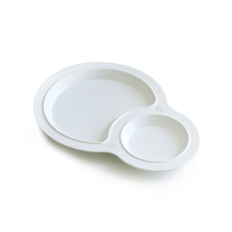 韩国进口儿童餐盒-uinlui天然甘蔗制成儿童餐具双格欢乐餐盘 - 儿童餐盒