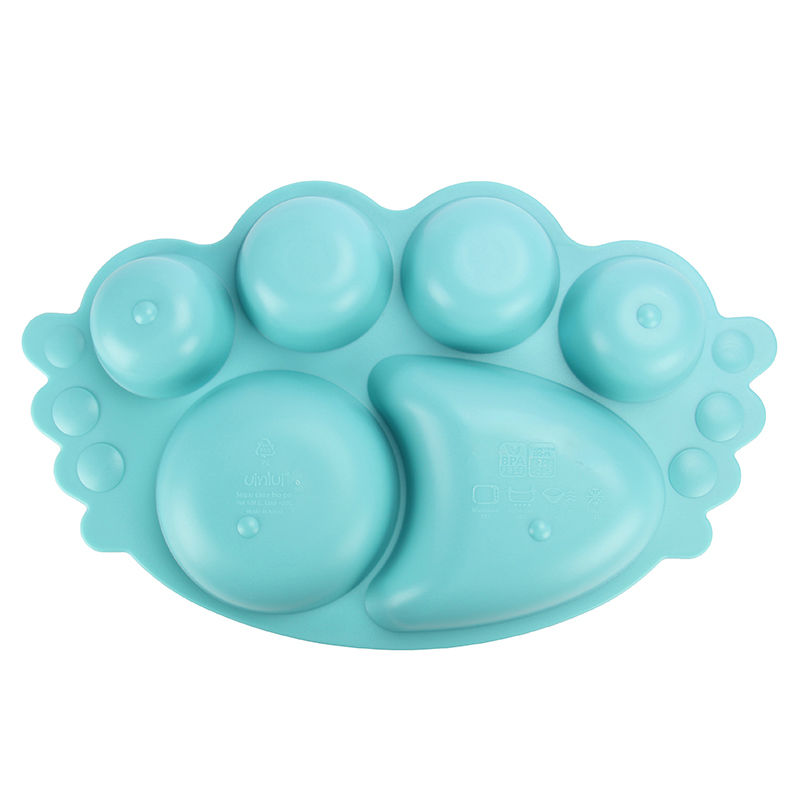 韩国进口宝宝餐具多格盘-uinlui天然甘蔗制成儿童餐具天使多格餐盘