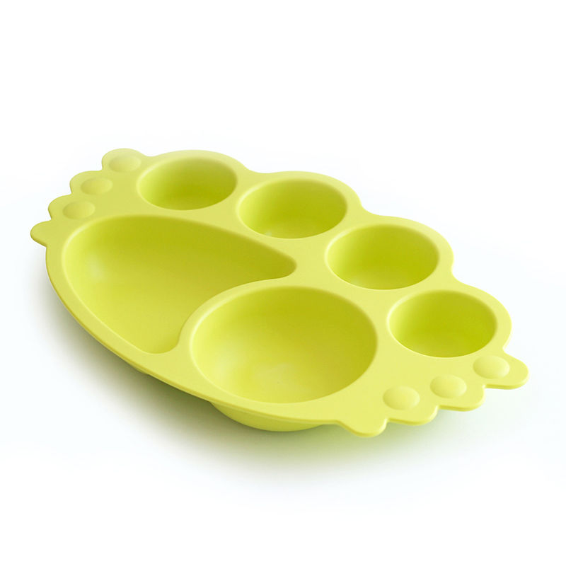 韩国进口不锈钢儿童餐具-uinlui天然甘蔗制成儿童餐具天使多格餐盘 - 不锈钢儿童餐具